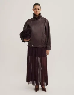 Pleated Mesh Skirt