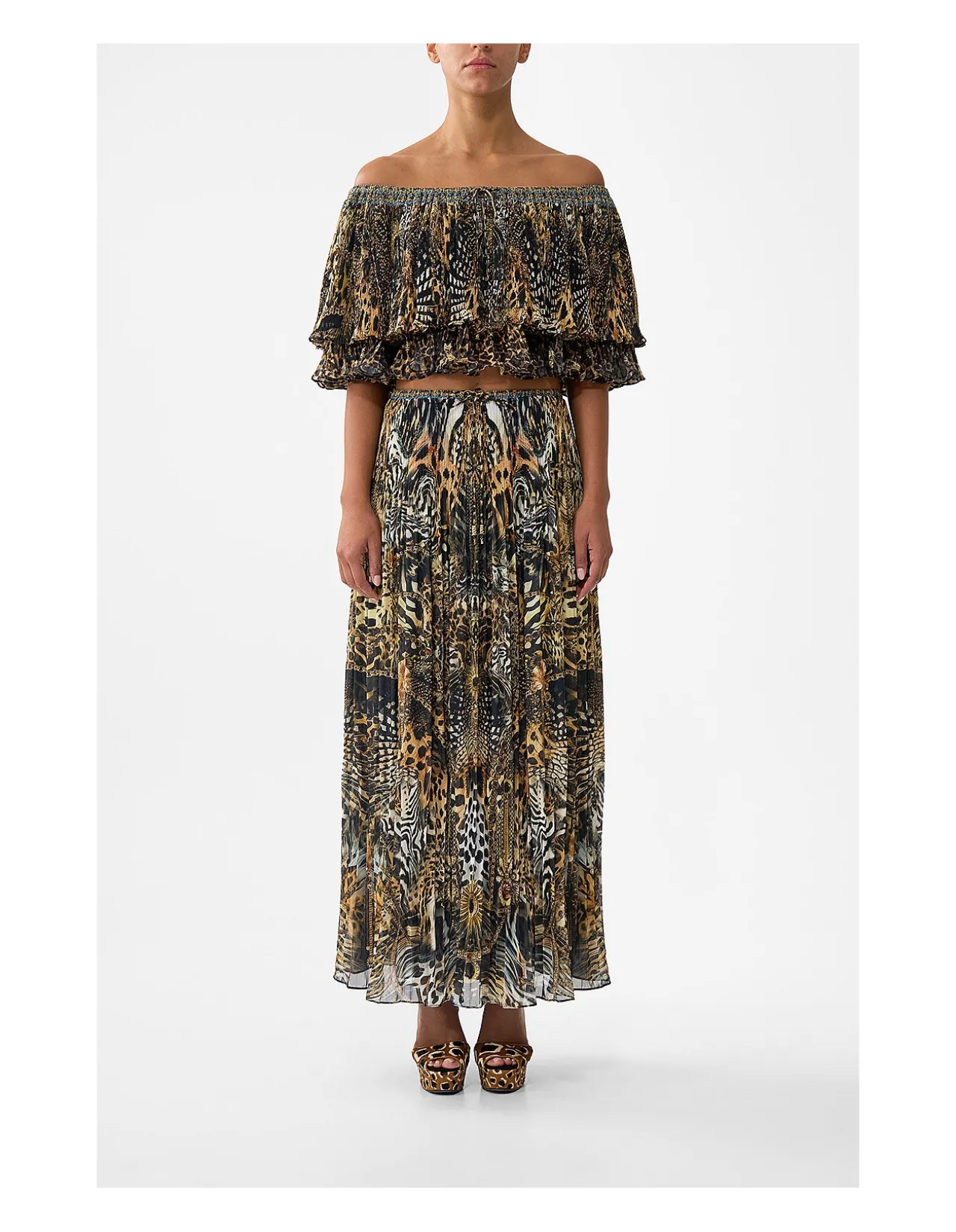 PLEATED MIDI SKIRT