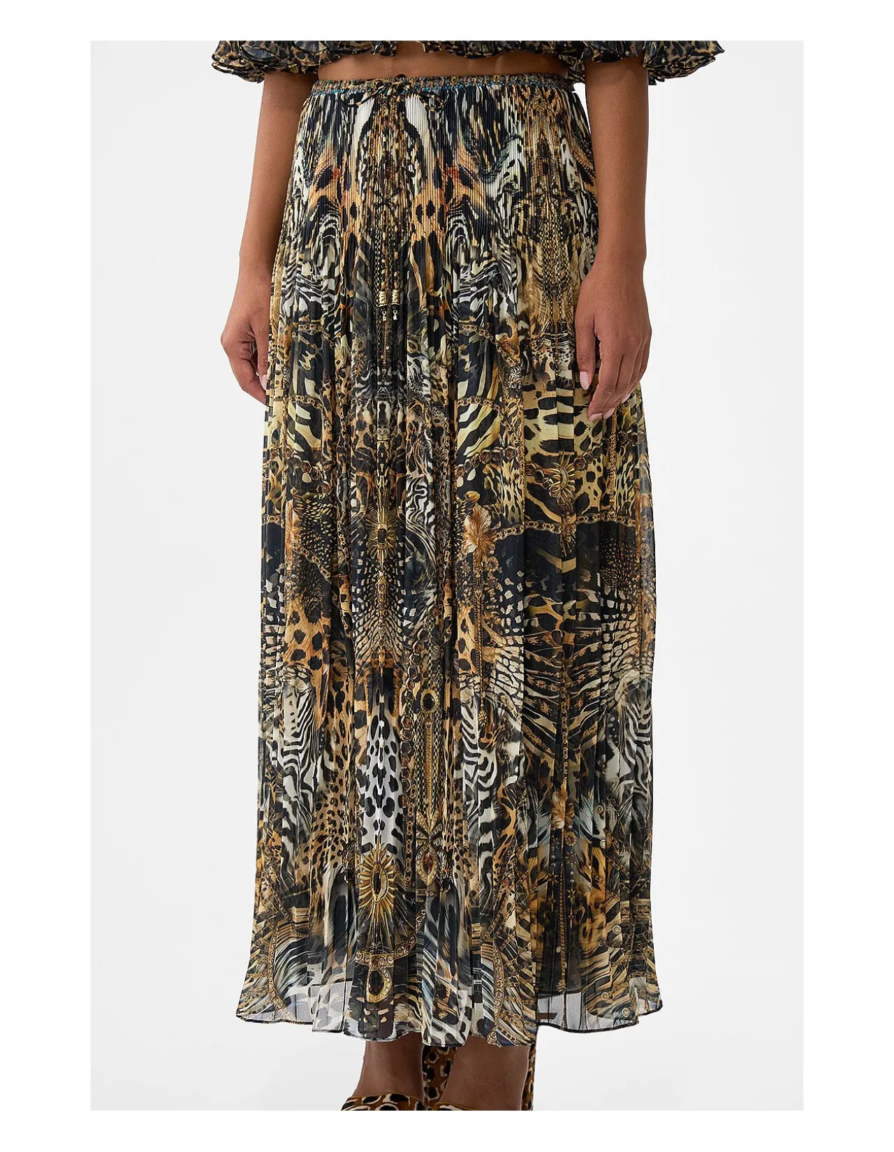 PLEATED MIDI SKIRT