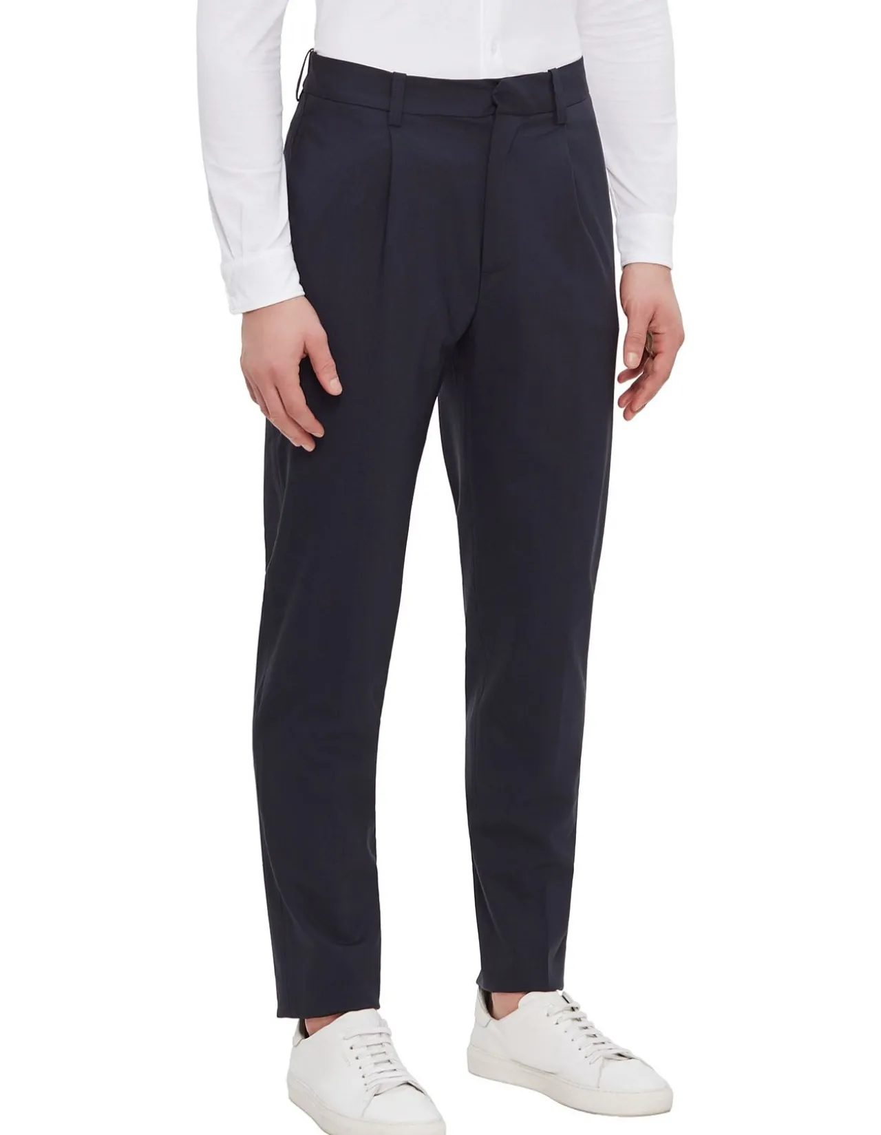 Pleat Front Tailored Pant Navy