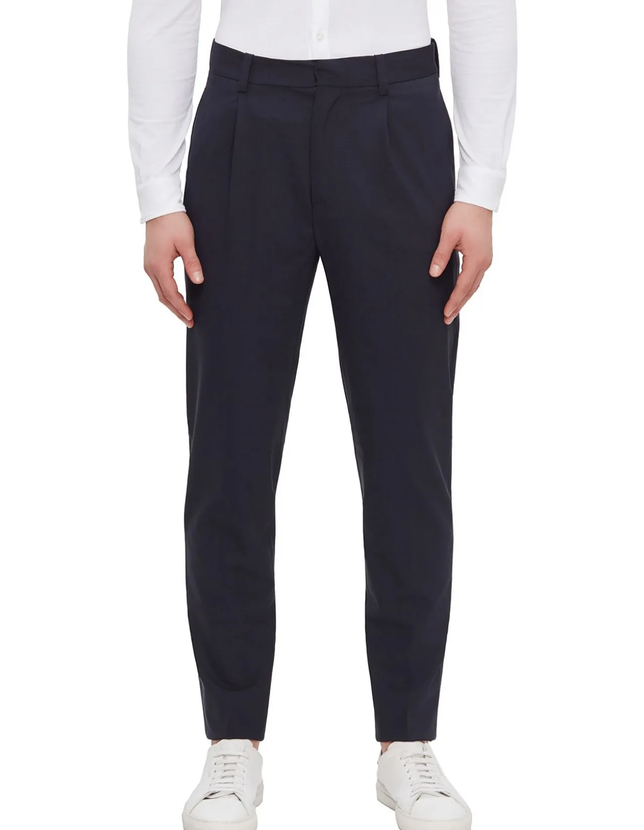 Pleat Front Tailored Pant Navy