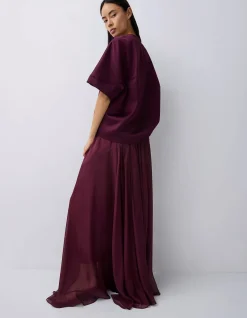PLUM SATIN EVOLVE TOP