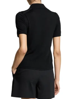 Pointelle Polo in Regal Wool