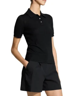 Pointelle Polo in Regal Wool