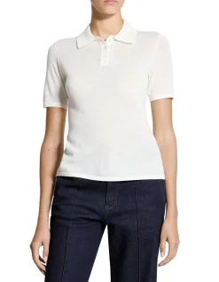 Pointelle Polo in Regal Wool