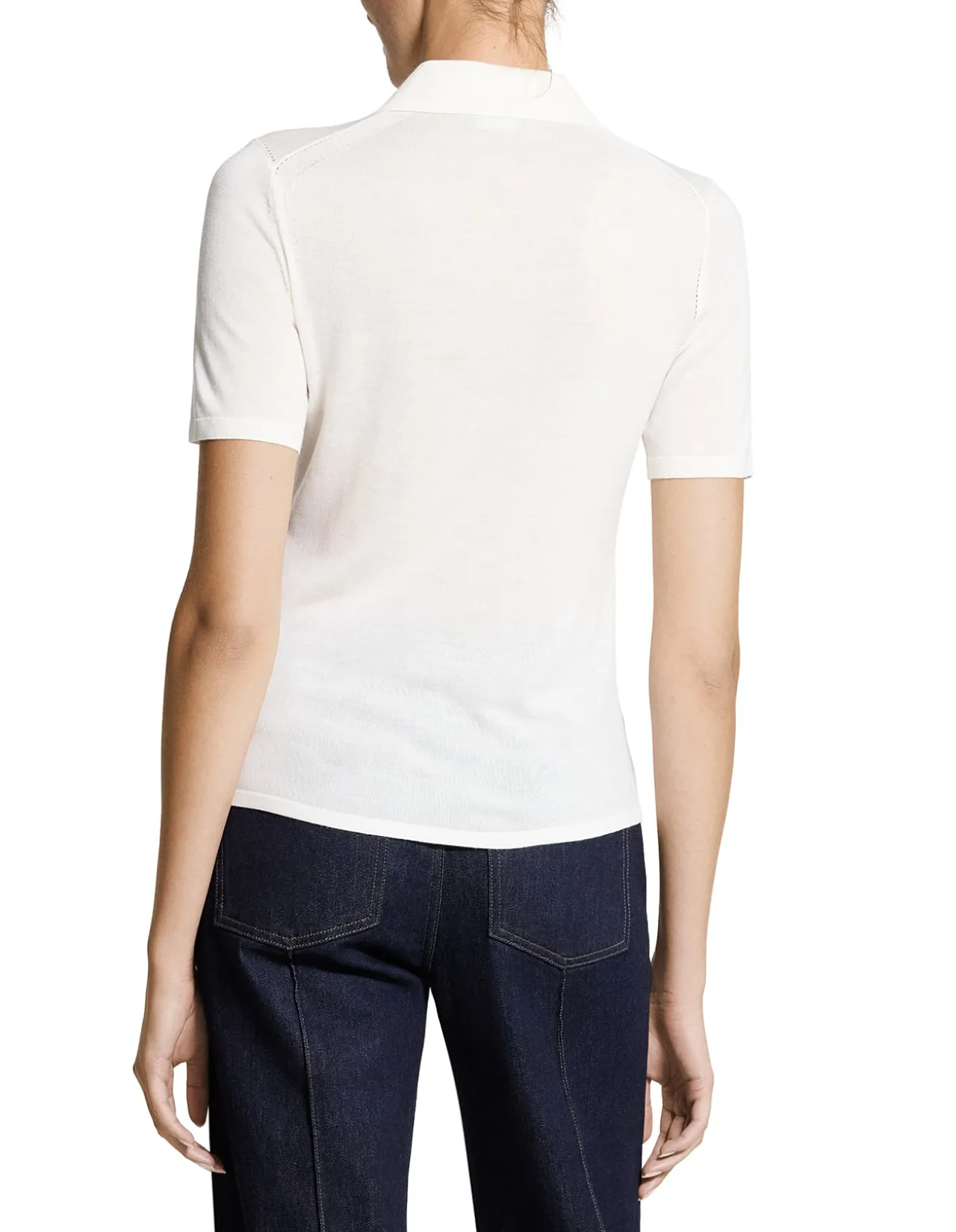 Pointelle Polo in Regal Wool