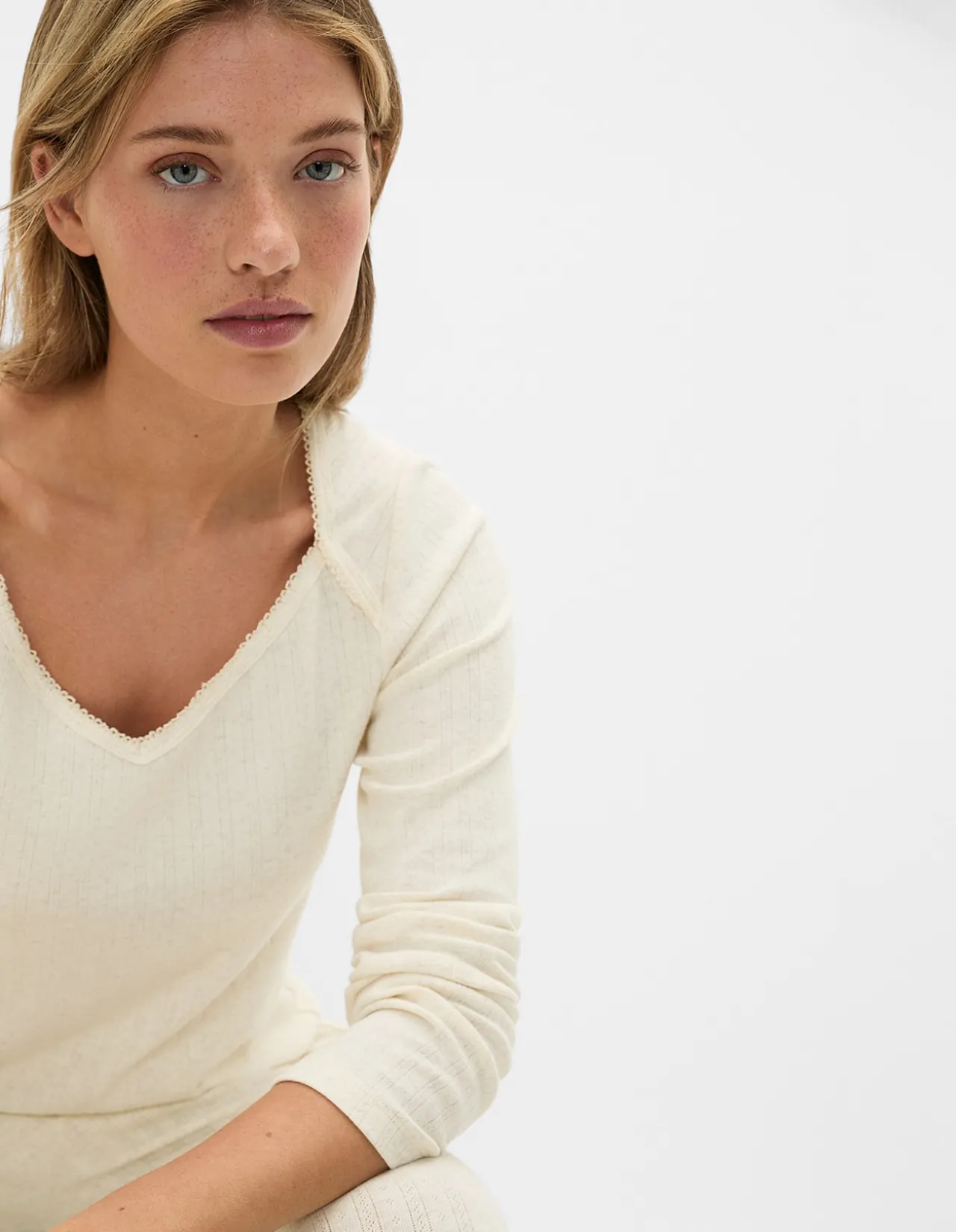 POINTELLE TOP AND PANT PJ SET