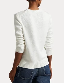 POLO BEAR LINEN-COTTON CREWNECK SWEATER