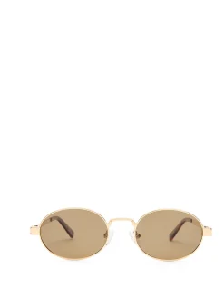 POSEIDON DEUX GOLD OVAL BROWN MONO POLARIZED SUNGLASSES