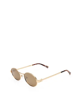 POSEIDON DEUX GOLD OVAL BROWN MONO POLARIZED SUNGLASSES