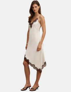 POSIE ASYMMETRICAL LACE SLIP DRESS