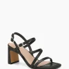 Primo Black Leather Strappy Heel