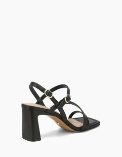 Primo Black Leather Strappy Heel