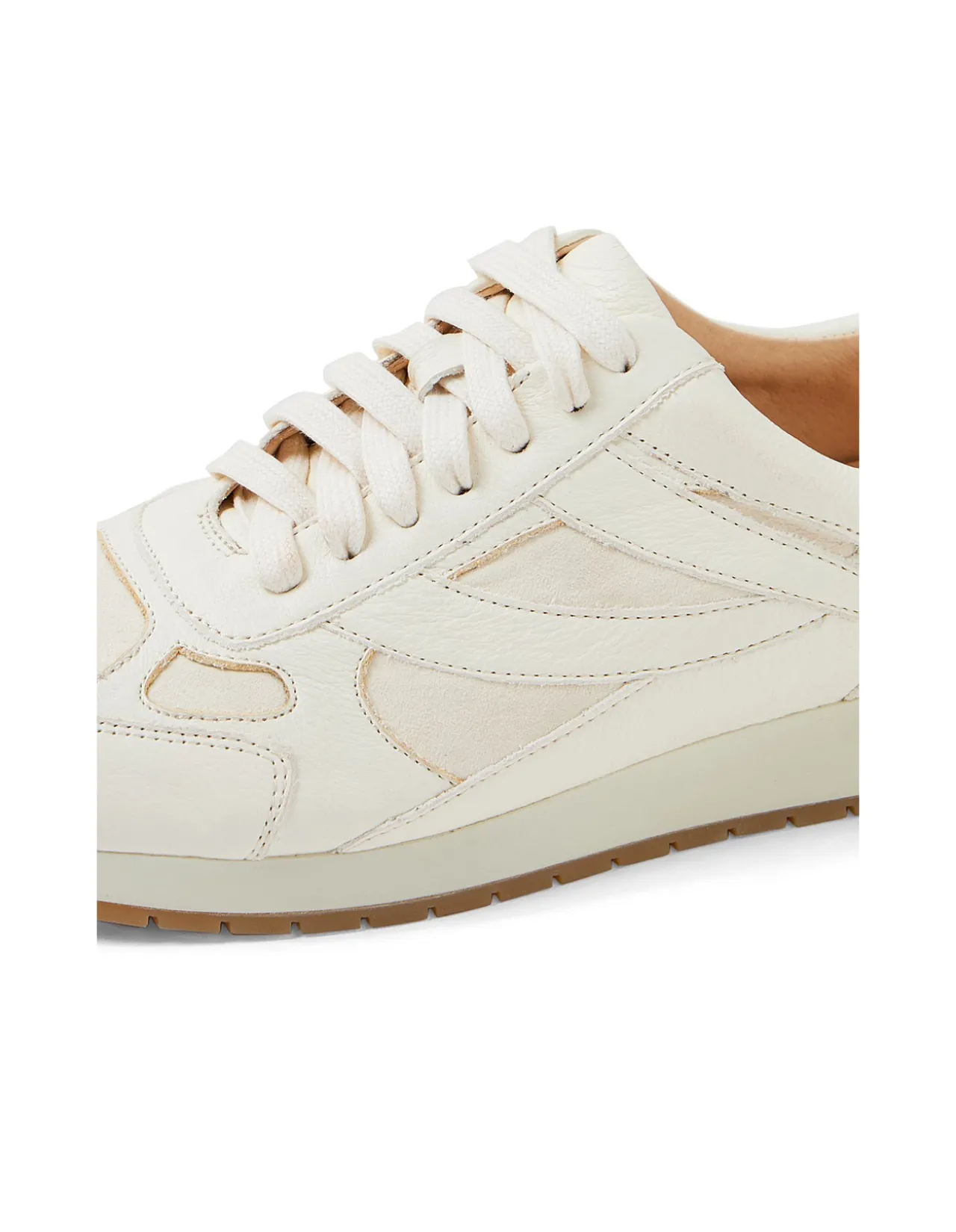 Prinko Leather Suede Lace Up Sneakers