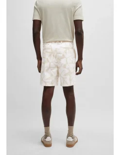 Printed Regular-Fit Shorts in Stretch-Cotton Twill