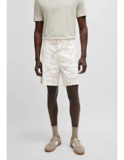 Printed Regular-Fit Shorts in Stretch-Cotton Twill