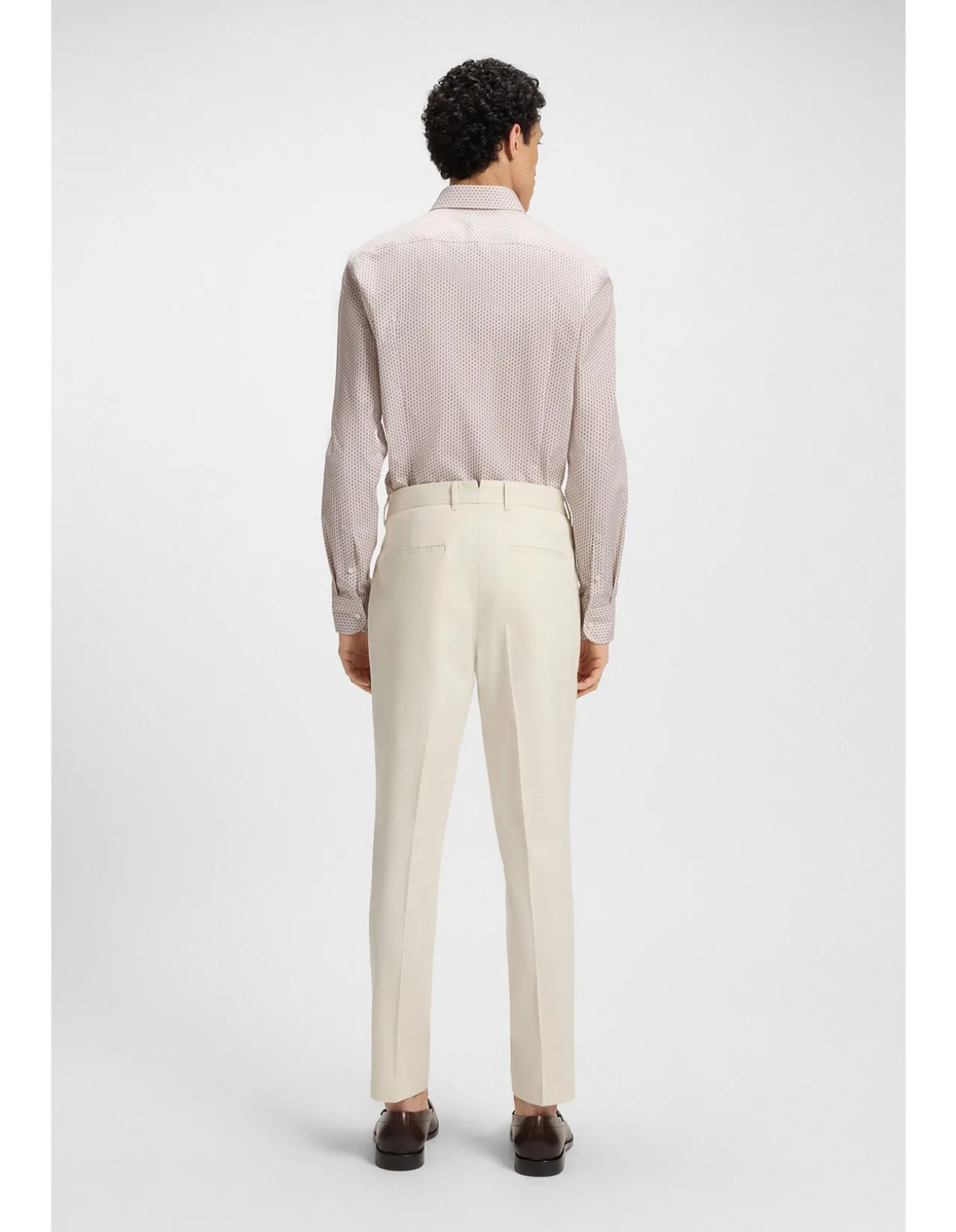 Printed Slim-fit Shirt in Cotton Twill