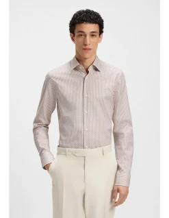 Printed Slim-fit Shirt in Cotton Twill
