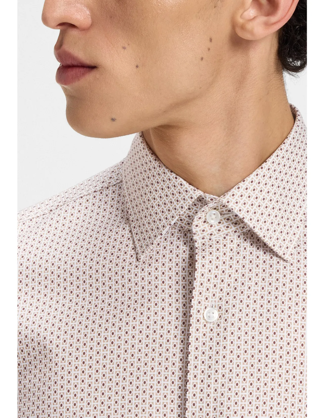 Printed Slim-fit Shirt in Cotton Twill