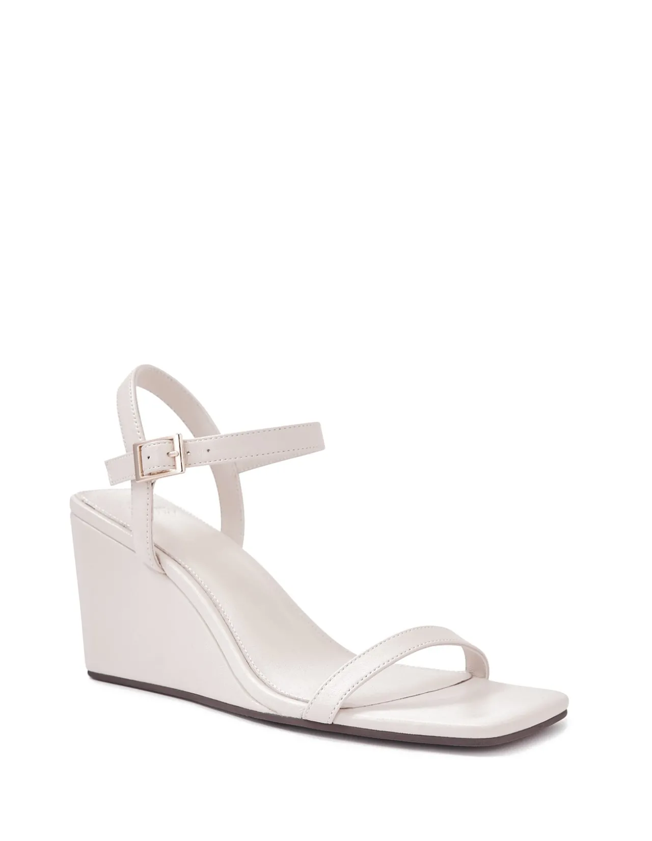 Prisca Vintage Ivory Leather Wedge