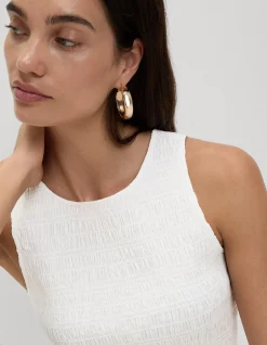 Pure Cotton Shirred Waisted Maxi Dress