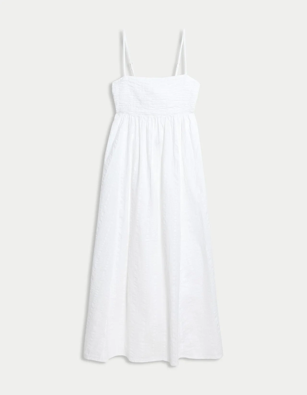 Pure Cotton Square Neck Maxi Beach Dress