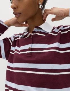 Pure Cotton Striped Long Sleeve Rugby Top