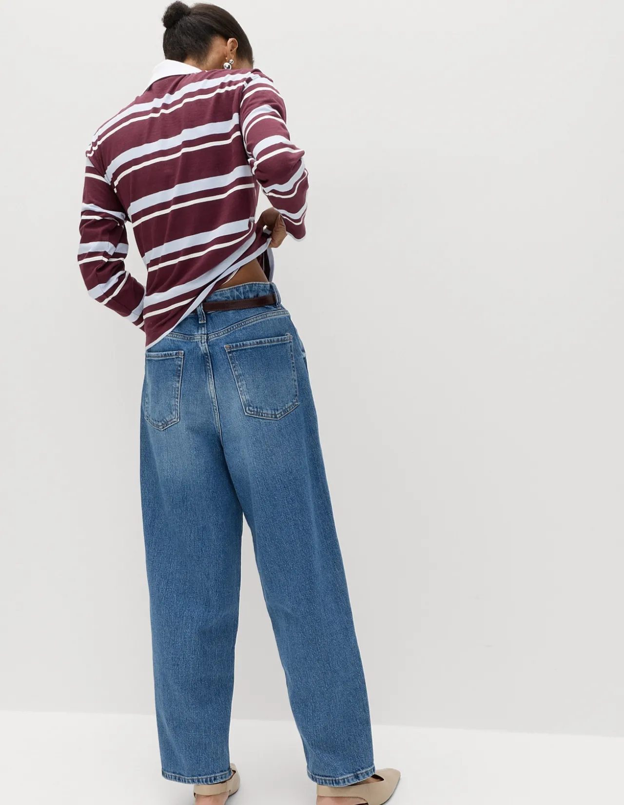Pure Cotton Striped Long Sleeve Rugby Top
