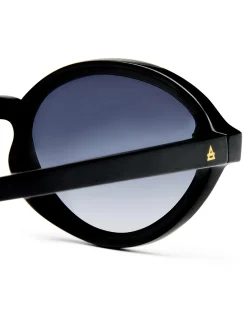 PYXIS BLACK OVAL SUNGLASSES