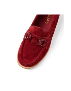 Qeeto Chain Trim Suede Loafers