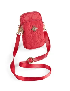 Quilted Phone Bag - Crimson