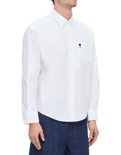 QUOTA-BOXY LONGSLEEVE SHIRT BUTTONDOWN COLLAR AND EMBROI ADC