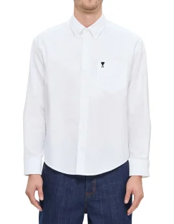 QUOTA-BOXY LONGSLEEVE SHIRT BUTTONDOWN COLLAR AND EMBROI ADC