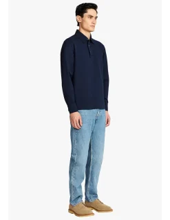 RAFFA NAVY BLUE KNITTED POLO