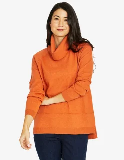 Raglan Cowl Neck Relaxed Knit Pullover