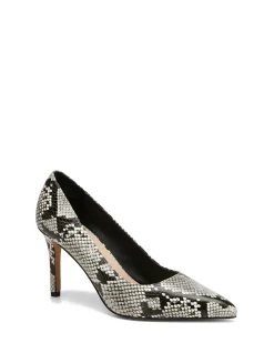 Ravyn Cement Grey Snake Embossed Leather Pump