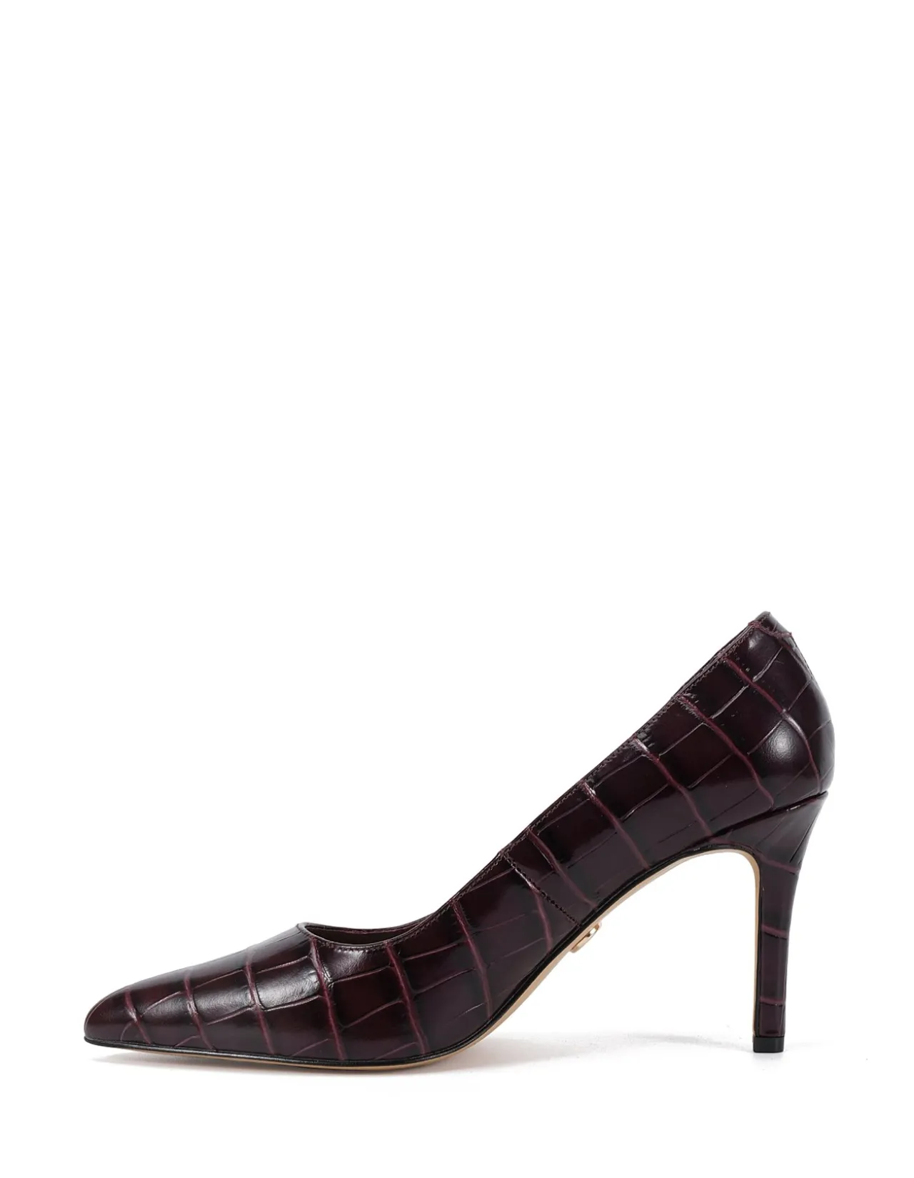 Ravyn Raisin Croc Embossed Leather Pump