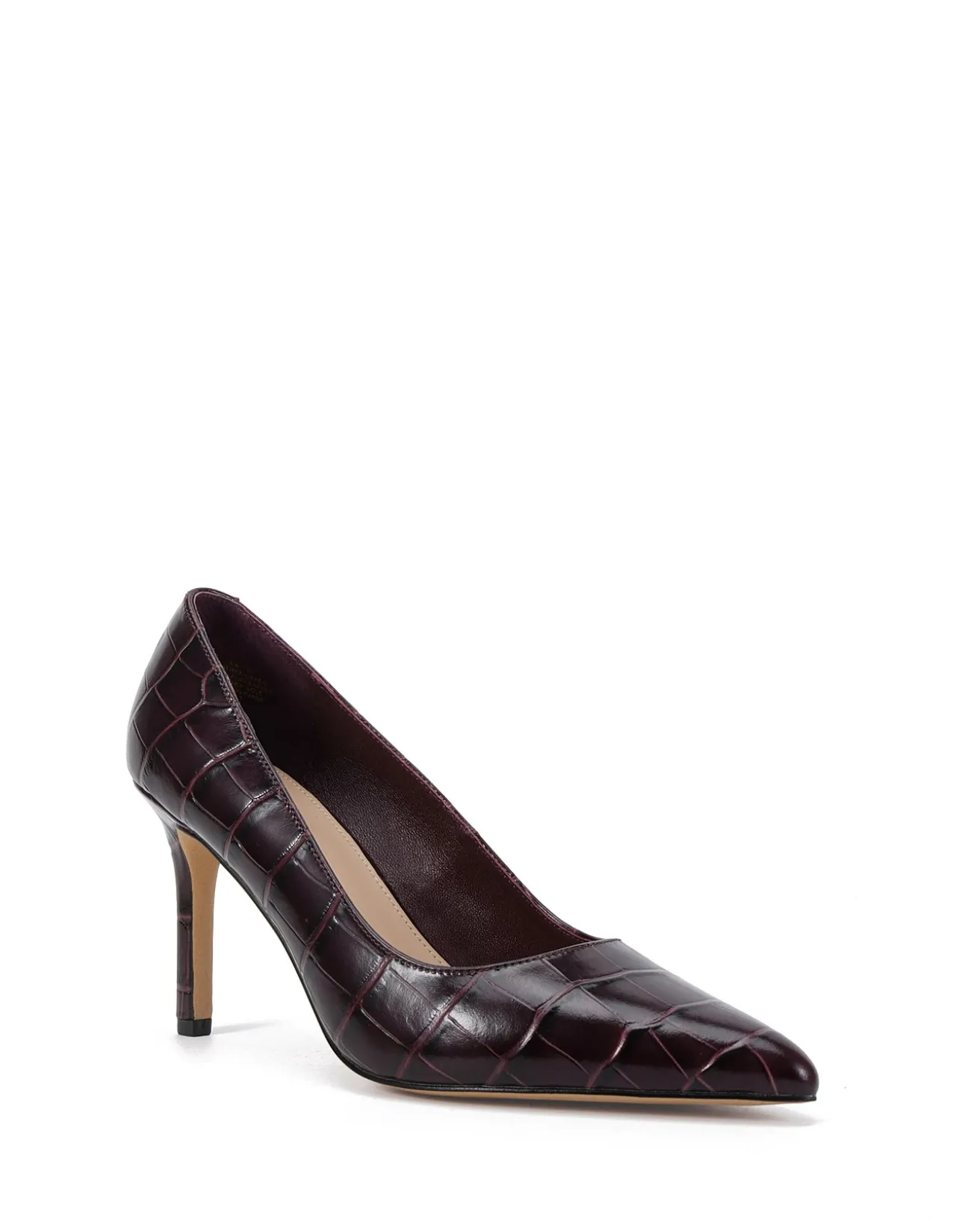 Ravyn Raisin Croc Embossed Leather Pump