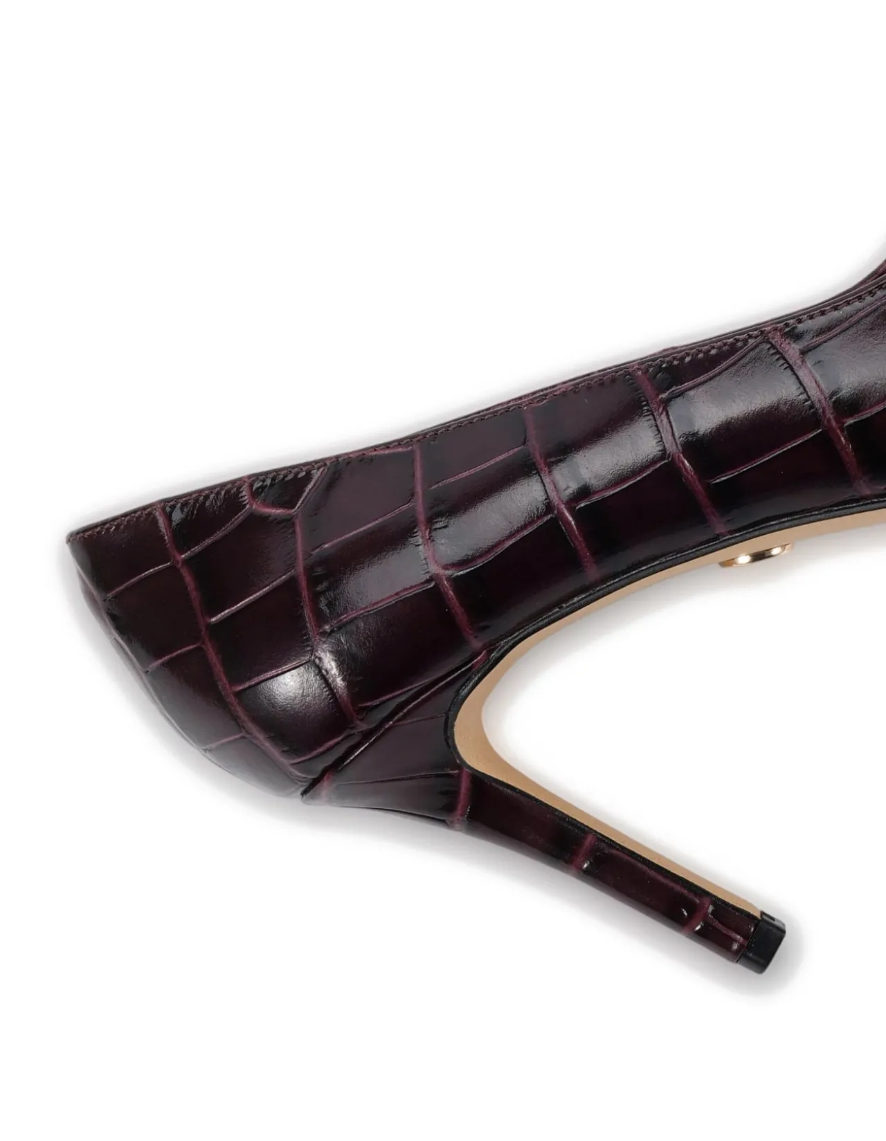 Ravyn Raisin Croc Embossed Leather Pump