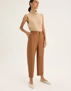 Raw Hide Pant with Sleek Design and Zip Closure