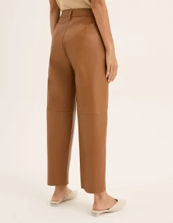 Raw Hide Pant with Sleek Design and Zip Closure