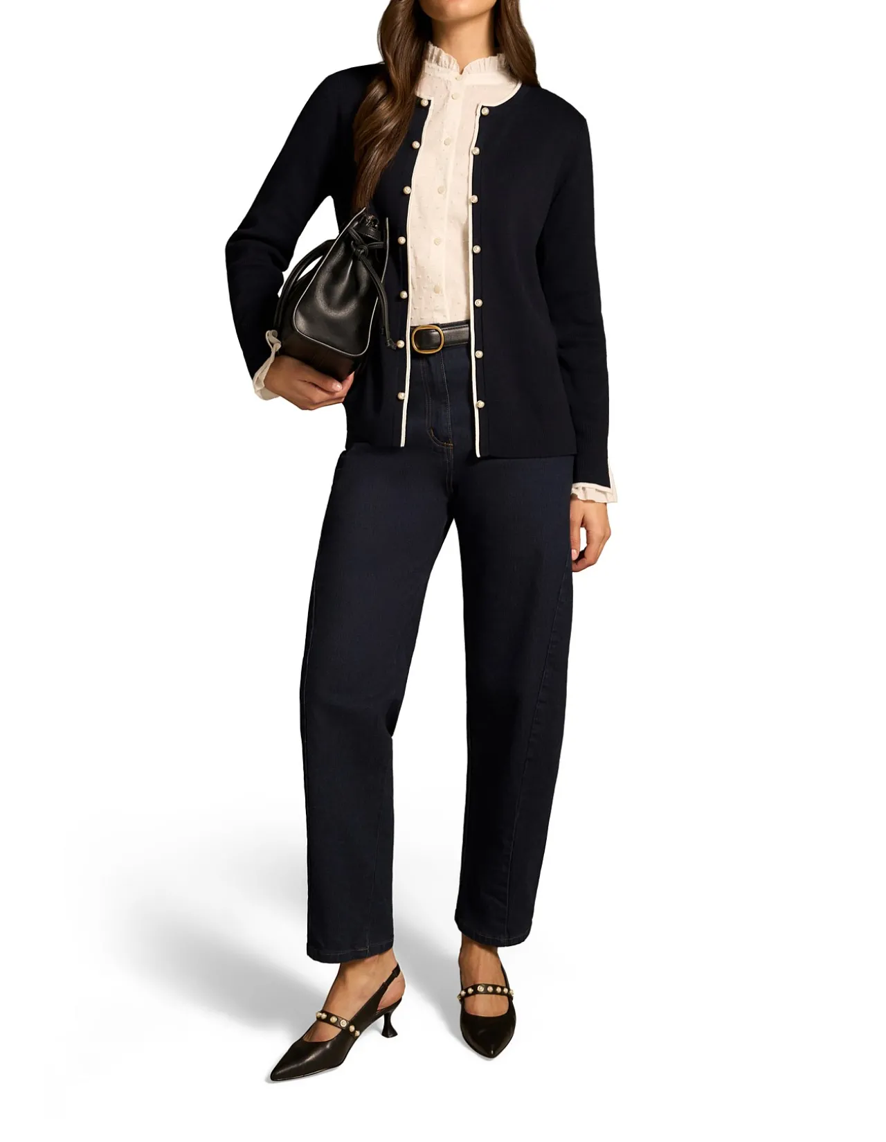 RE - CONTRAST RIB CARDIGAN