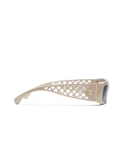 Rectangle BEIGE DARK GREY Sunglasses