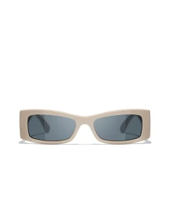 Rectangle BEIGE DARK GREY Sunglasses
