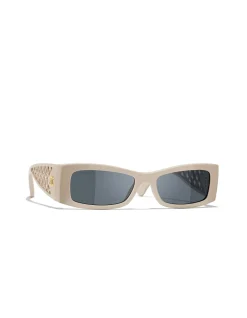 Rectangle BEIGE DARK GREY Sunglasses