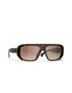 Rectangle Havana Gradient Polarised Sunglasses