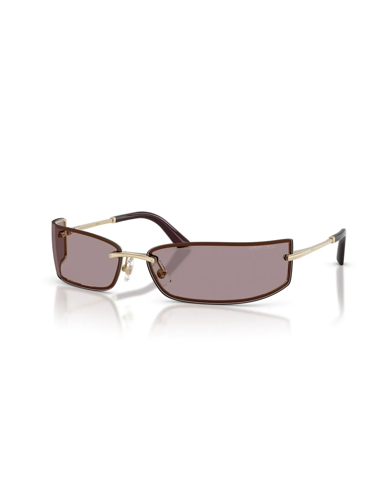 Rectangle PALE GOLD LIGHT PURPLE BROWN Sunglasses