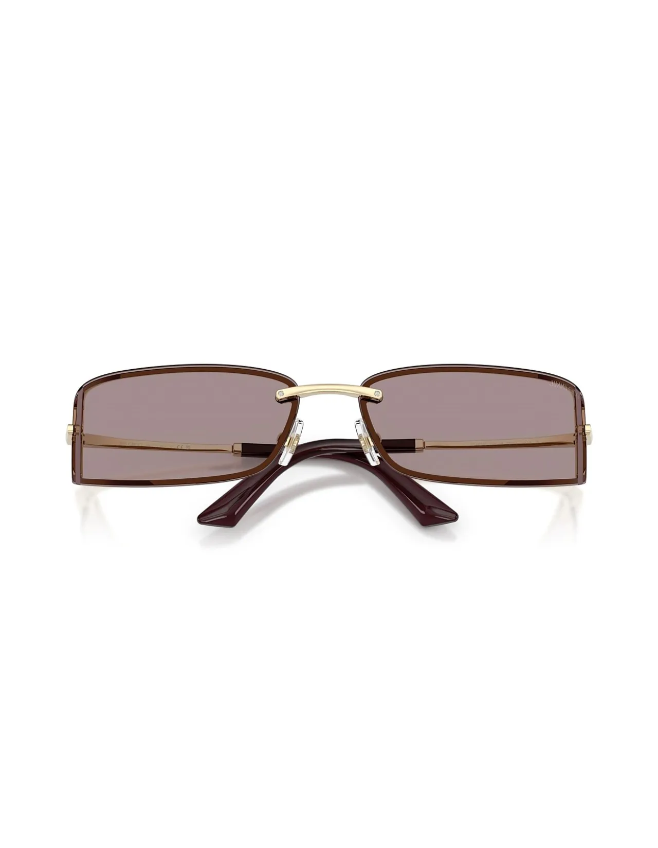 Rectangle PALE GOLD LIGHT PURPLE BROWN Sunglasses