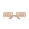 Rectangle PALE GOLD PINK MIRROR Sunglasses