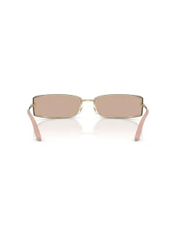 Rectangle PALE GOLD PINK MIRROR Sunglasses
